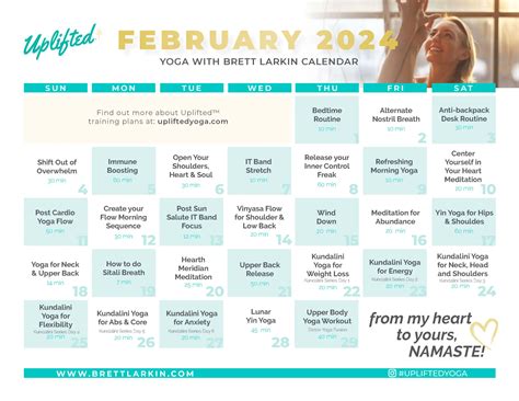 February 2024 YOGA CALENDAR